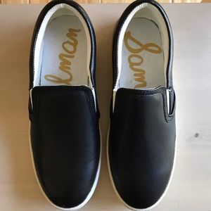 Sam Edelman Genuine Leather Slip On Sneakers